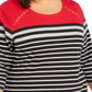 Karen Scott Blusa Listrada Feminina Plus Size Vermelha Tamanho 0X
