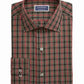 Camisa social masculina Club Room Classic Regular Fit Stretch resistente a rugas, xadrez, vermelha, tamanho 17
