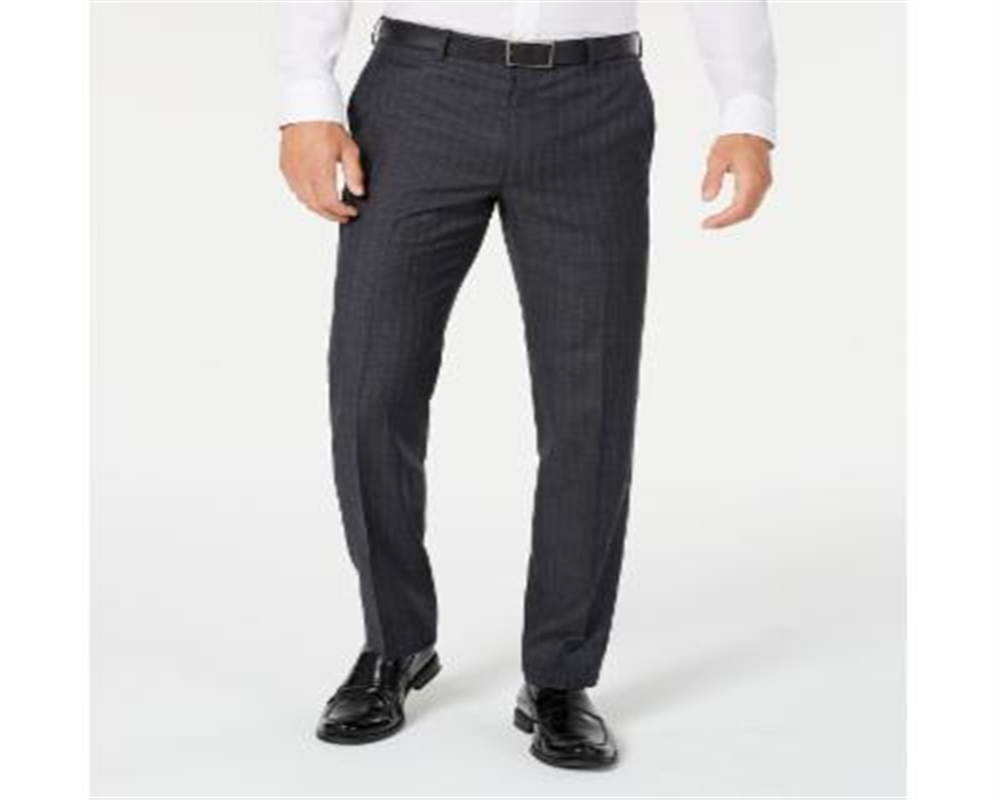 Calça de terno Ralph Lauren Classic Fit UltraFlex Stretch Stripe Masculina Cinza Tamanho 52X30