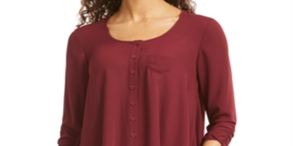 Blusa Swing Feminina Style &amp; Co Vinho Tamanho Pequeno XL