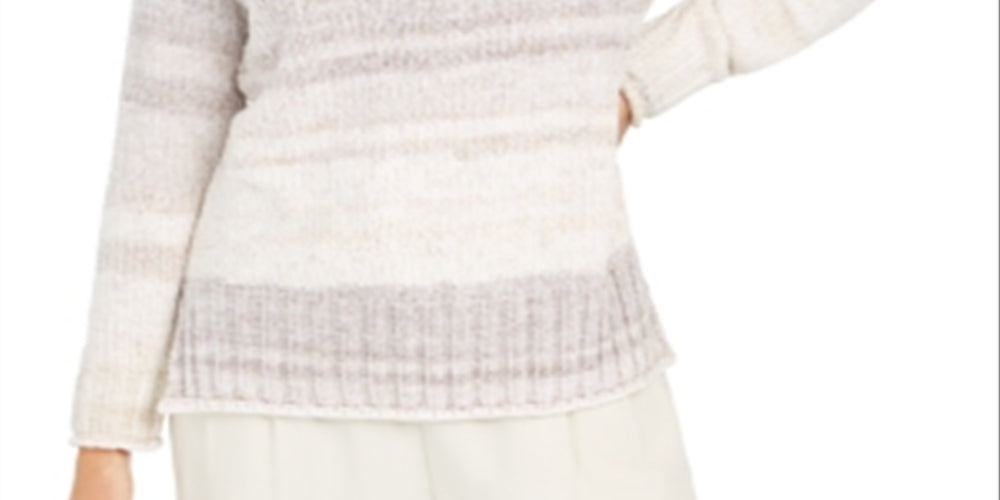 Suéter tingido espacial de chenille feminino Style &amp; Co, tamanho pequeno e médio, branco