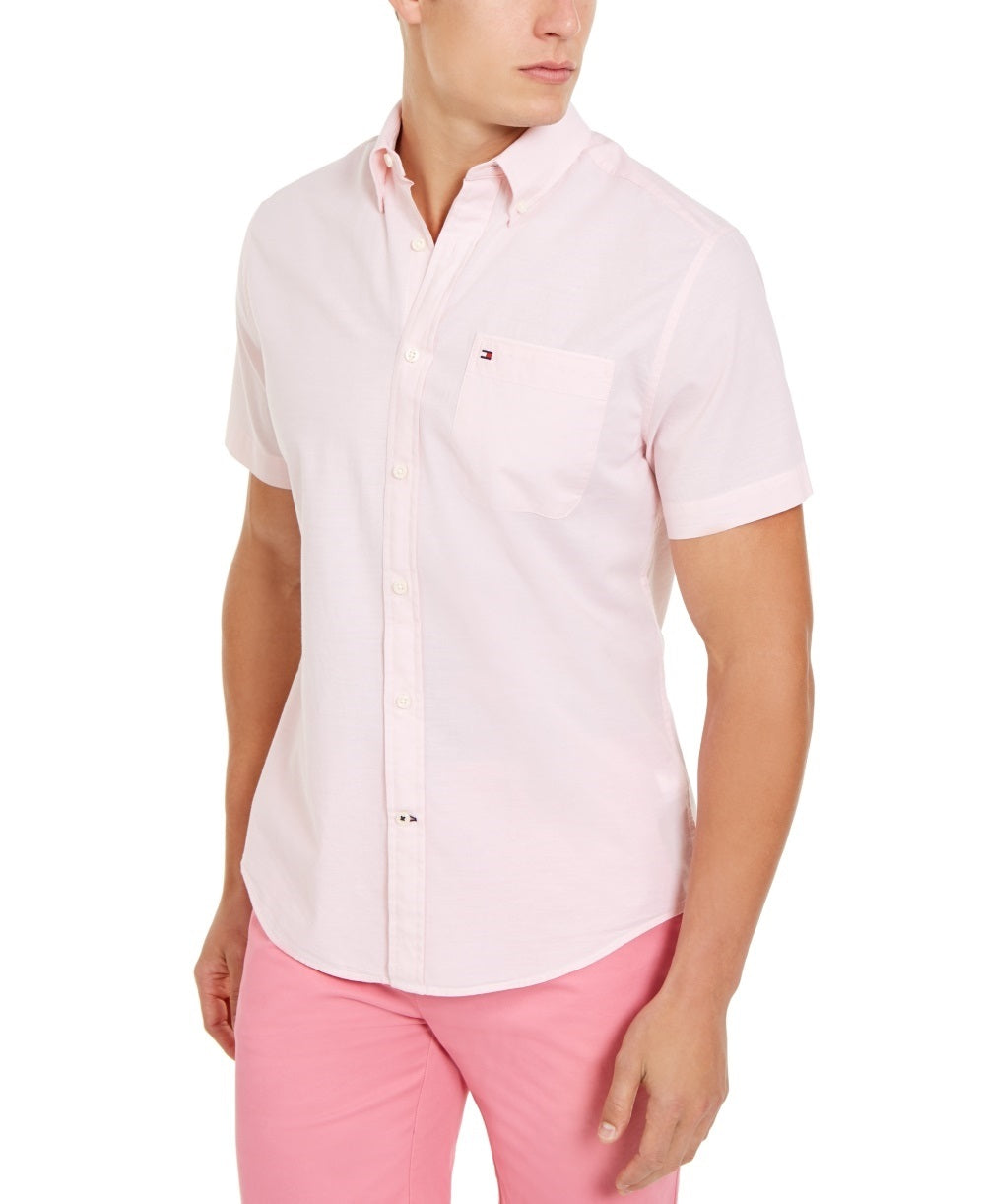 Camisa Tommy Hilfiger Wainwright Custom-Fit Lisa Masculina Rosa Tamanho XX-G