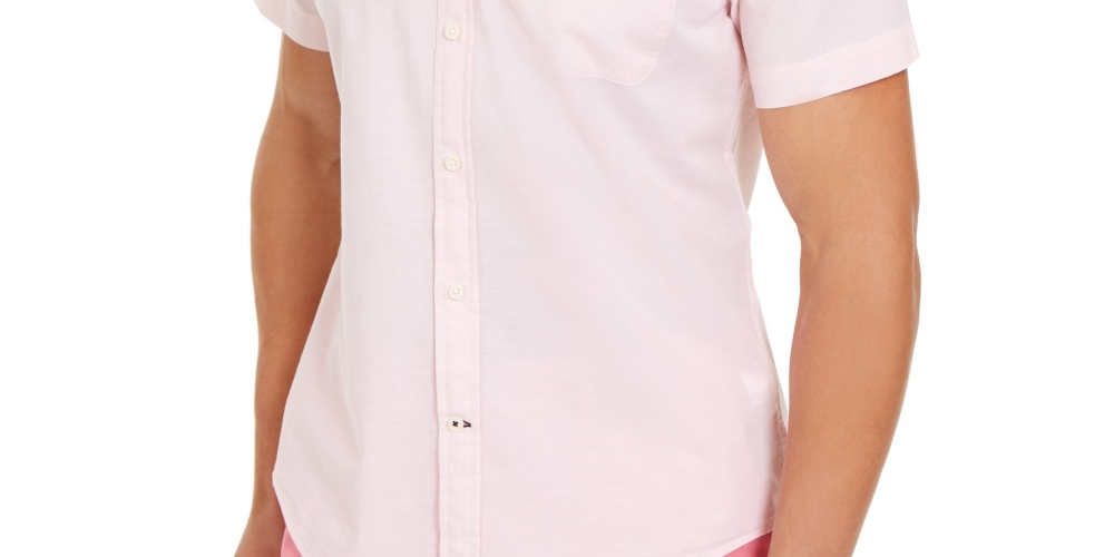 Camisa Tommy Hilfiger Wainwright Custom-Fit Lisa Masculina Rosa Tamanho XX-G