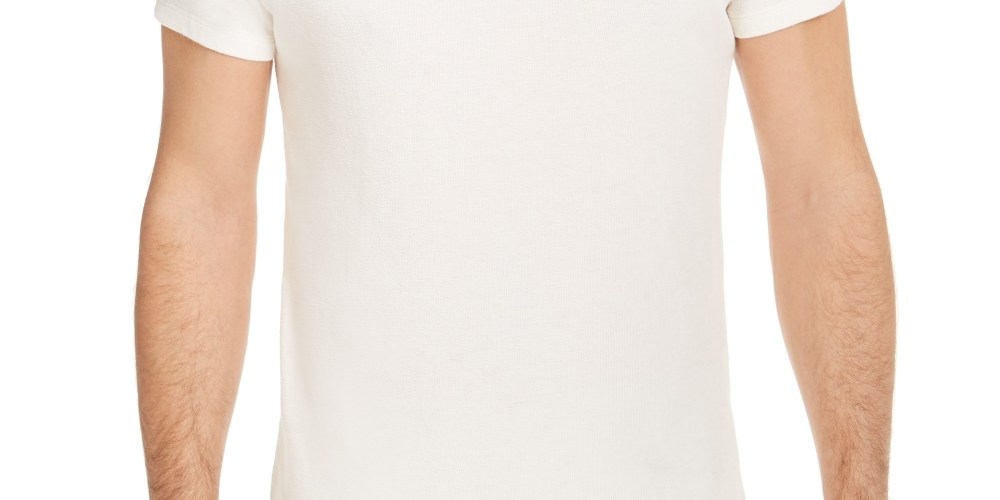 Camiseta masculina Alfani Terry com zíper de um quarto, bege, tamanho GG