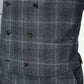 Colete xadrez masculino Ralph Lauren de lã mesclada, preto, tamanho extragrande