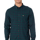 Camisa xadrez de algodão masculina Lacoste Regular Fit Azul Tamanho 38