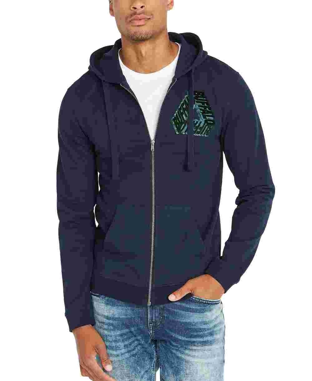 Buffalo David Bitton Fugreen Comfy Cozy Hoodie Masculino Azul Marinho Tamanho P