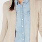 Cardigan longo térmico waffle feminino Style &amp; Co, bege, tamanho pequeno P