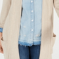 Cardigan longo térmico waffle feminino Style &amp; Co, bege, tamanho pequeno P