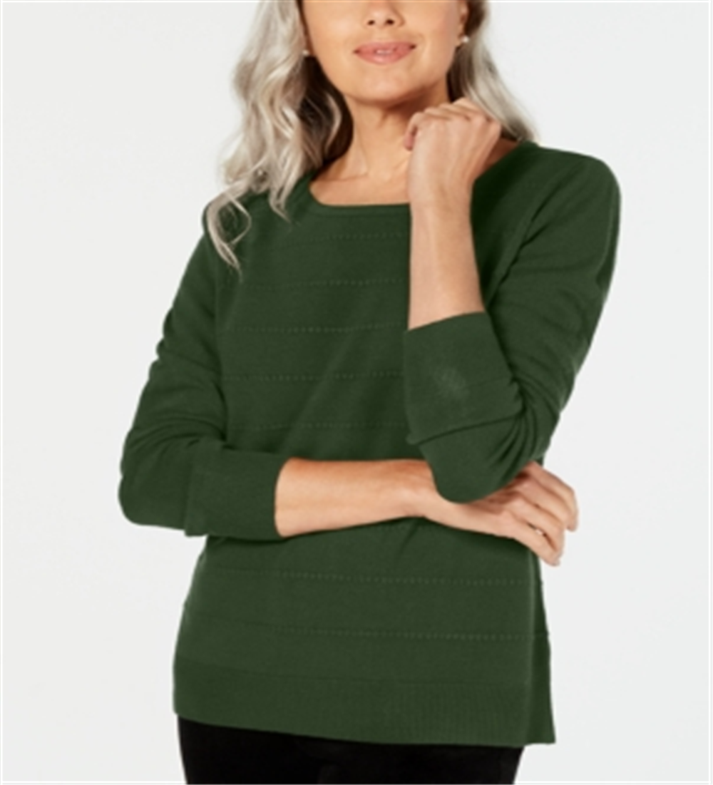 Karen Scott Suéter Listrado Texturizado Feminino Verde Tamanho Médio