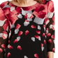 Túnica feminina Alfani estampada com manga 3/4 rosa e preta, tamanho pequeno P