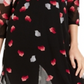 Túnica feminina Alfani estampada com manga 3/4 rosa e preta, tamanho pequeno P