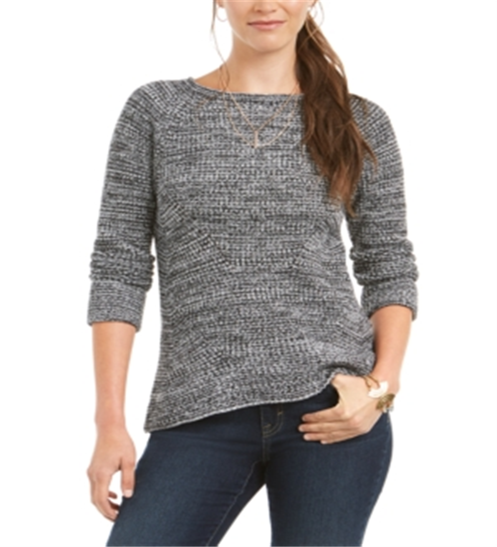 Suéter de malha mesclado feminino Style &amp; Co, preto, tamanho pequeno GG