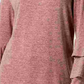 Blusa feminina com mangas em camadas Style &amp; Co, vermelha, tamanho médio