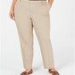 Calça feminina plus size justa no tornozelo Charter Club, cáqui, tamanho 14W