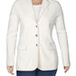 Ralph Lauren Blazer de malha slim fit feminino, tamanho GG, marfim