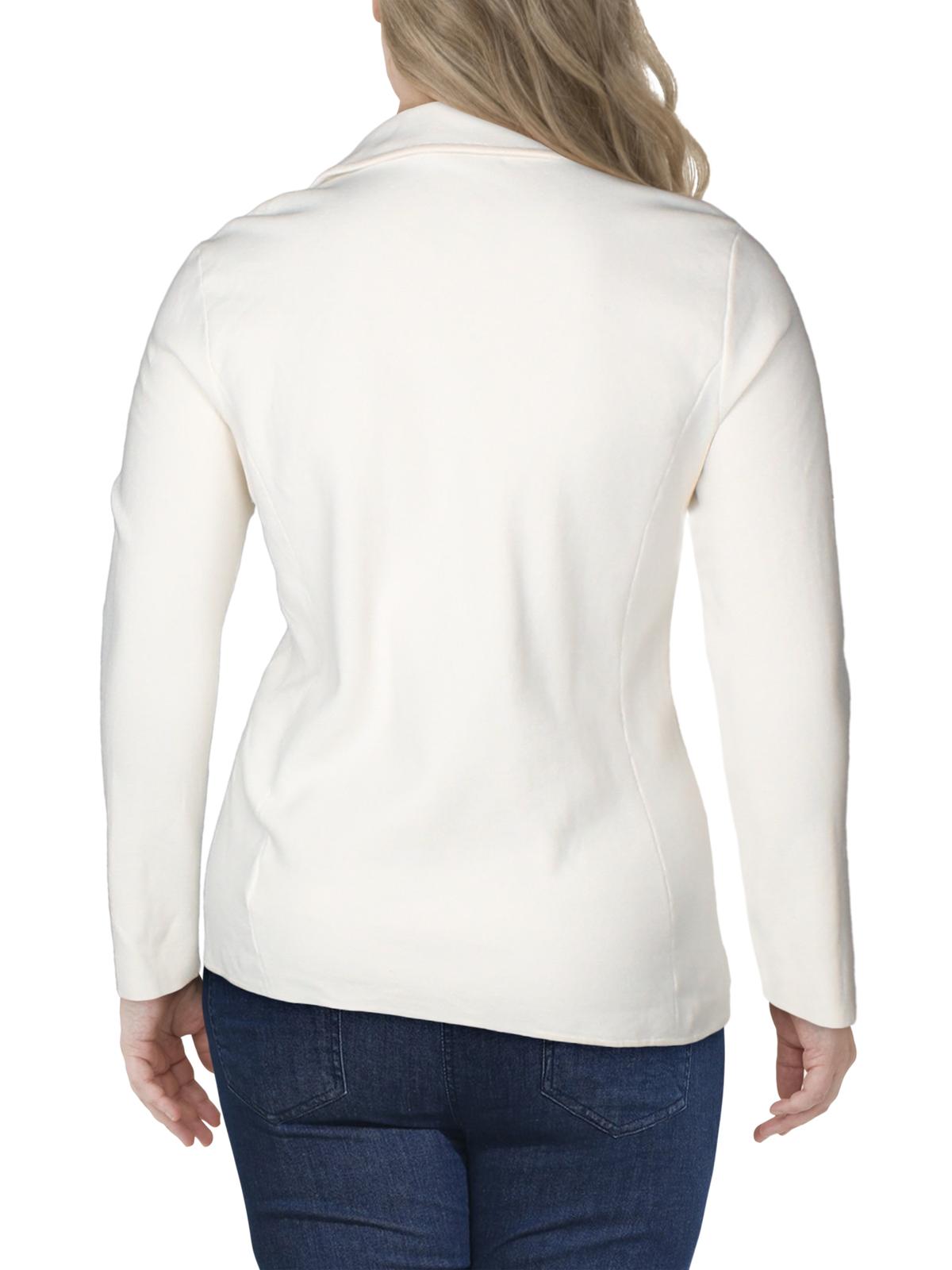 Ralph Lauren Blazer de malha slim fit feminino, tamanho GG, marfim