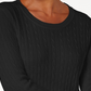 Karen Scott Suéter Feminino de Tricô de Algodão Preto Tamanho P