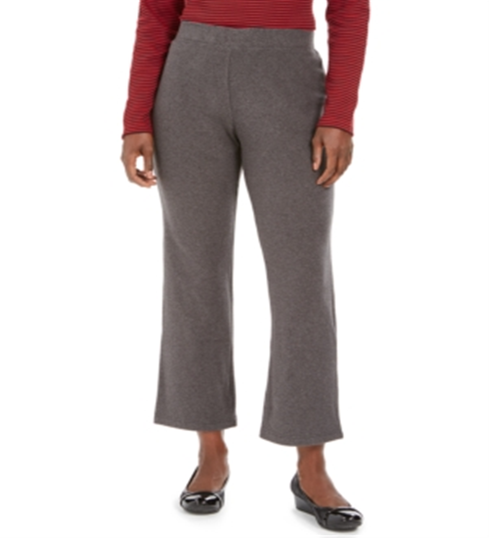 Calça feminina Karen Scott Microfleece, tamanho P, tamanho carvão, pequena