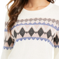 Suéter estampado feminino Charter Club, branco, tamanho P