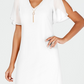 Vestido feminino Thalia Sodi com colar e alças finas, branco, tamanho X-S