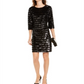 Vestido tubinho de veludo com lantejoulas da INC International Concepts para mulheres, preto, tamanho pequeno G