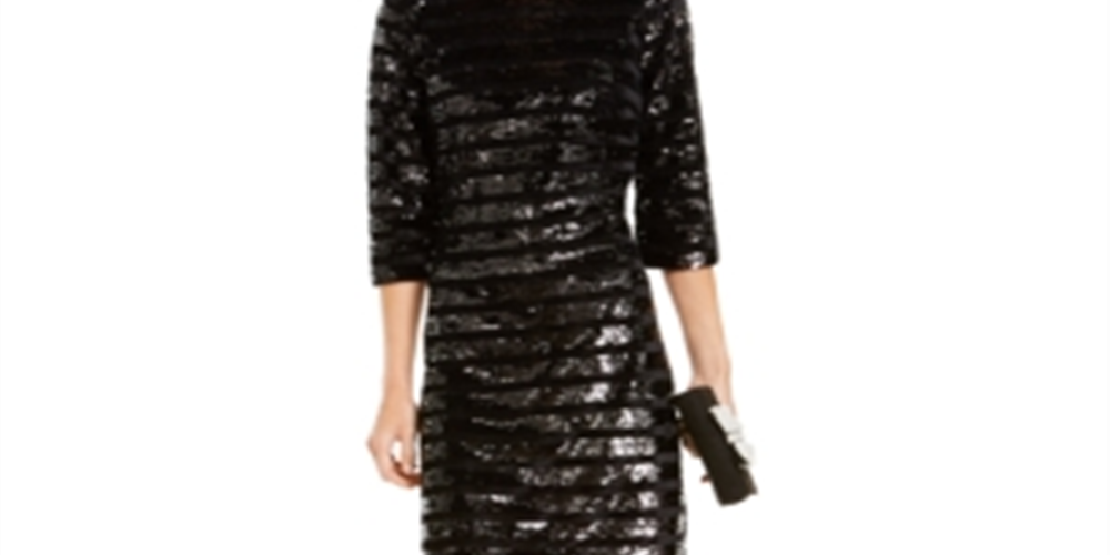 Vestido tubinho de veludo com lantejoulas da INC International Concepts para mulheres, preto, tamanho pequeno G