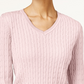 Karen Scott Suéter Feminino de Tricô Liso com Gola V Rosa Tamanho X-G