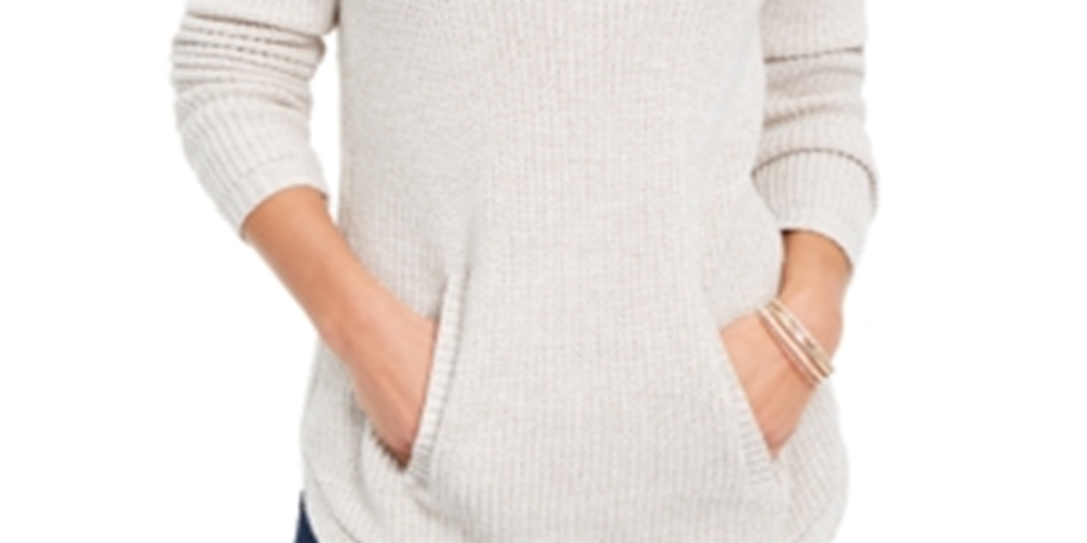 Suéter feminino com gola envelope Style &amp; Co, tamanho PP, creme
