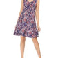 Vestido rodado sem mangas com estampa floral feminino Style &amp; Co, roxo, floral, tamanho pequeno P