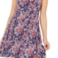 Vestido rodado sem mangas com estampa floral feminino Style &amp; Co, roxo, floral, tamanho pequeno P