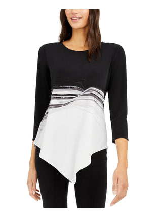 Blusa Alfani Feminina Assimétrica Stretch Preta Tamanho P