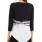Blusa Alfani Feminina Assimétrica Stretch Preta Tamanho P