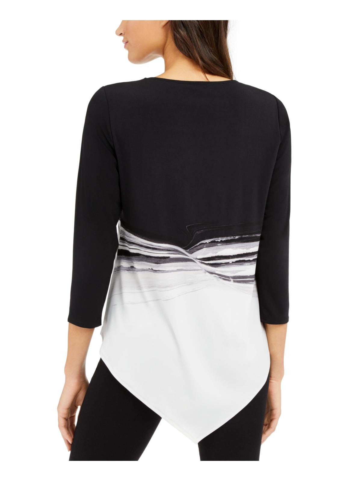Blusa Alfani Feminina Assimétrica Stretch Preta Tamanho P