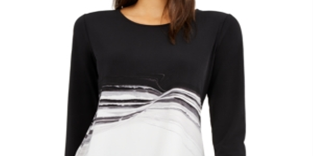 Blusa Alfani Feminina Assimétrica Stretch Preta Tamanho P