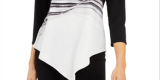 Blusa Alfani Feminina Assimétrica Stretch Preta Tamanho P