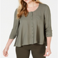 Blusa feminina estilo swing verde oliva tamanho pequeno M