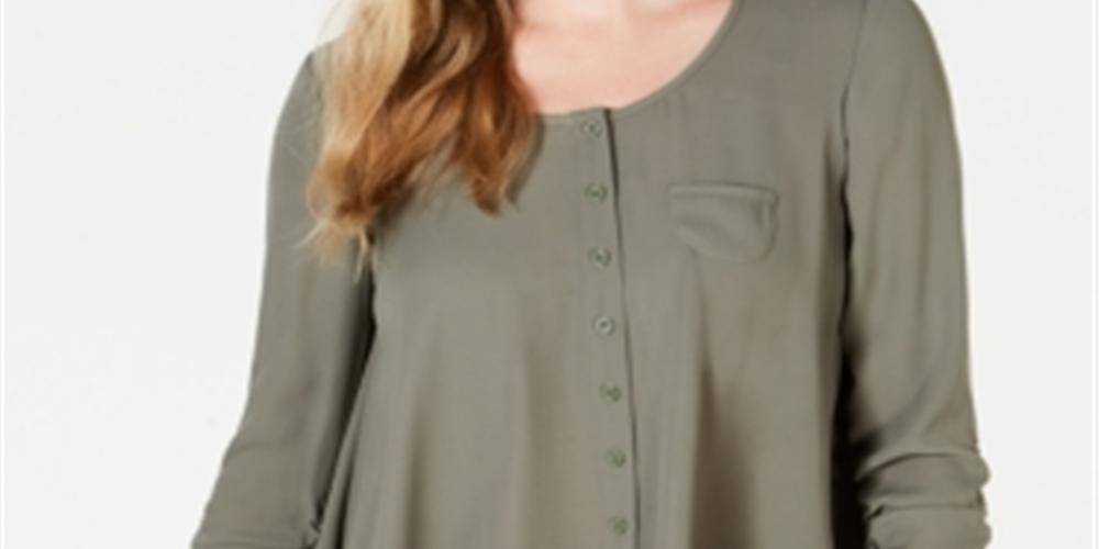 Blusa feminina estilo swing verde oliva tamanho pequeno M
