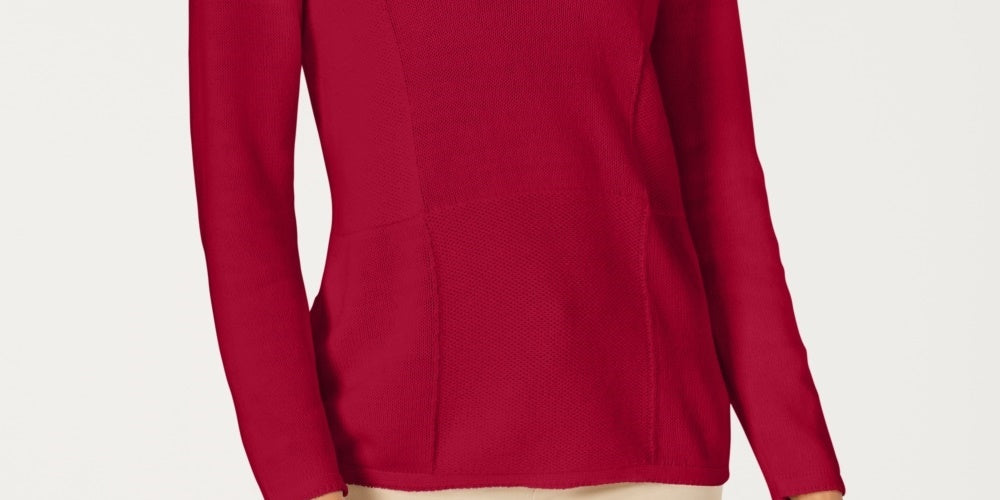 Karen Scott Suéter Feminino Patchwork com Ponto Vermelho Brilhante Tamanho XXG