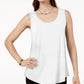 JM Collection Regata feminina com decote redondo, branca, tamanho pequeno G