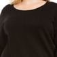 Karen Scott Suéter Feminino Plus Cotton com Acabamento Contrastado e Gola Redonda Preto Tamanho 0X