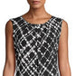 Blusa Calvin Klein Feminina Estampada Gola Plissada Cinza Tamanho P