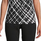 Blusa Calvin Klein Feminina Estampada Gola Plissada Cinza Tamanho P