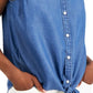 Camisa feminina Charter Club de algodão sem mangas com amarração na bainha, azul, tamanho 8