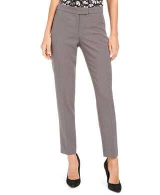 Calça feminina Anne Klein Slim Fit com frente lisa, cinza, tamanho 12