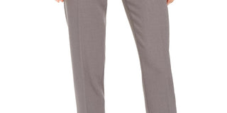 Calça feminina Anne Klein Slim Fit com frente lisa, cinza, tamanho 12