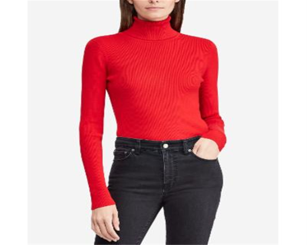 Suéter Ralph Lauren Feminino Gola Alta Canelada Listras Pretas e Brancas Tamanho P
