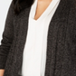 Karen Scott Cardigan Feminino Plus Marled Frente Aberta Preto Cinza Tamanho 3X