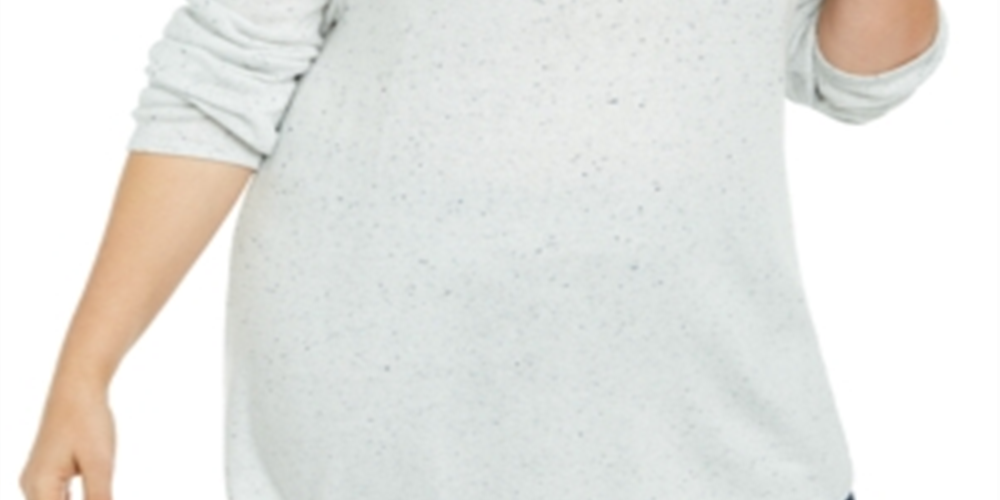 Karen Scott Suéter Feminino Plus Curvo Bainha Confetti Salpicado Branco Tamanho 0X