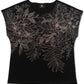 JM Collection Top Bordado Feminino Preto Tamanho Grande